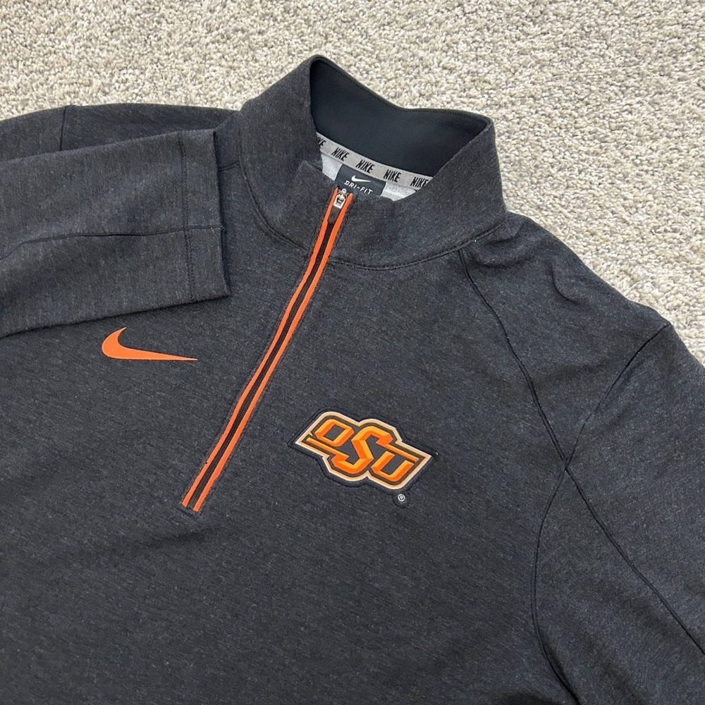 Nike OSU 1//4 Zip Small Oklahoma State University Cowboys Dri-FIT Pullover